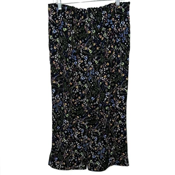 DR2 by Daniel Rainn Floral Wide Leg Cropped High Waisted Pants Size Large - Picture 9 of 15